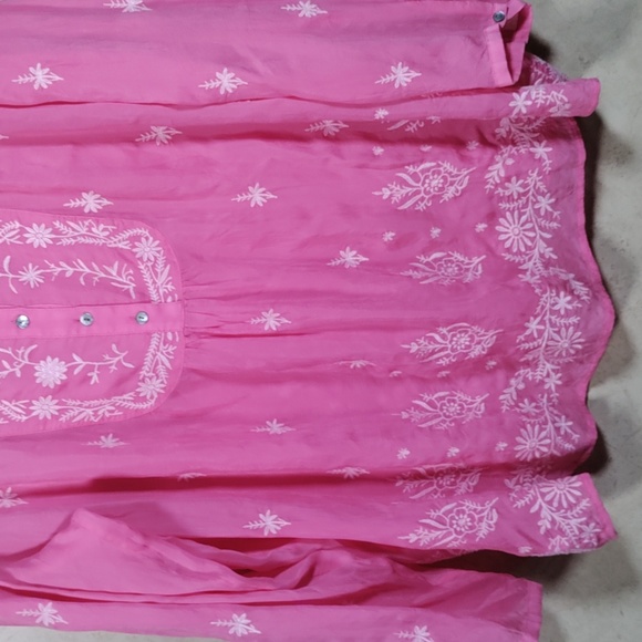 02530 Uncommon Threads + J. Jill pink embroidery blouse 2X - Picture 3 of 14